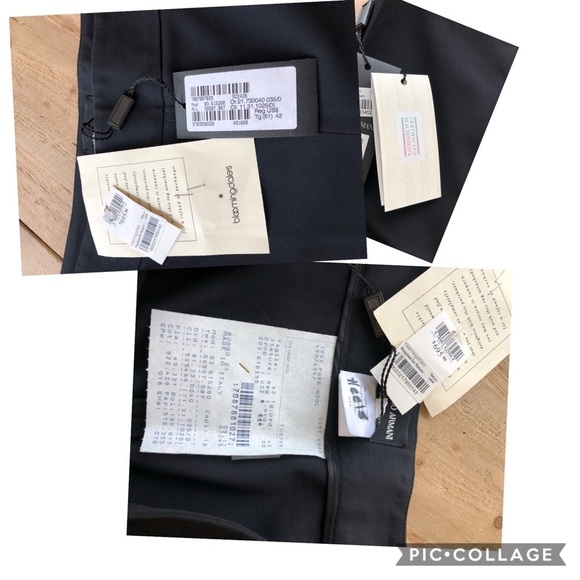 GIORGIO armani wide legs slack trousers solid midnight women's dress pants sz 42 - Picture 8 of 8